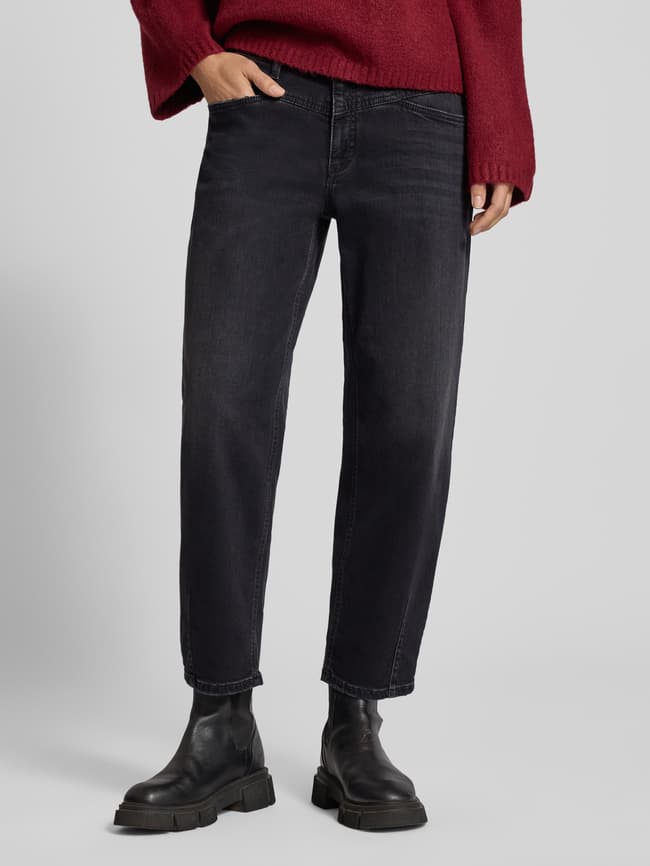 Barrel Fit Jeans mit Eingrifftaschen Modell 'ELIN' - Anthrazit